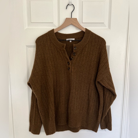 Madewell Donnegal Henley | Brown Size L — NWOT - Picture 3 of 4